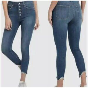 Gap Denim 360 True Skinny Jean - High Rise - Raw Hem - Medium Indigo - Size 27